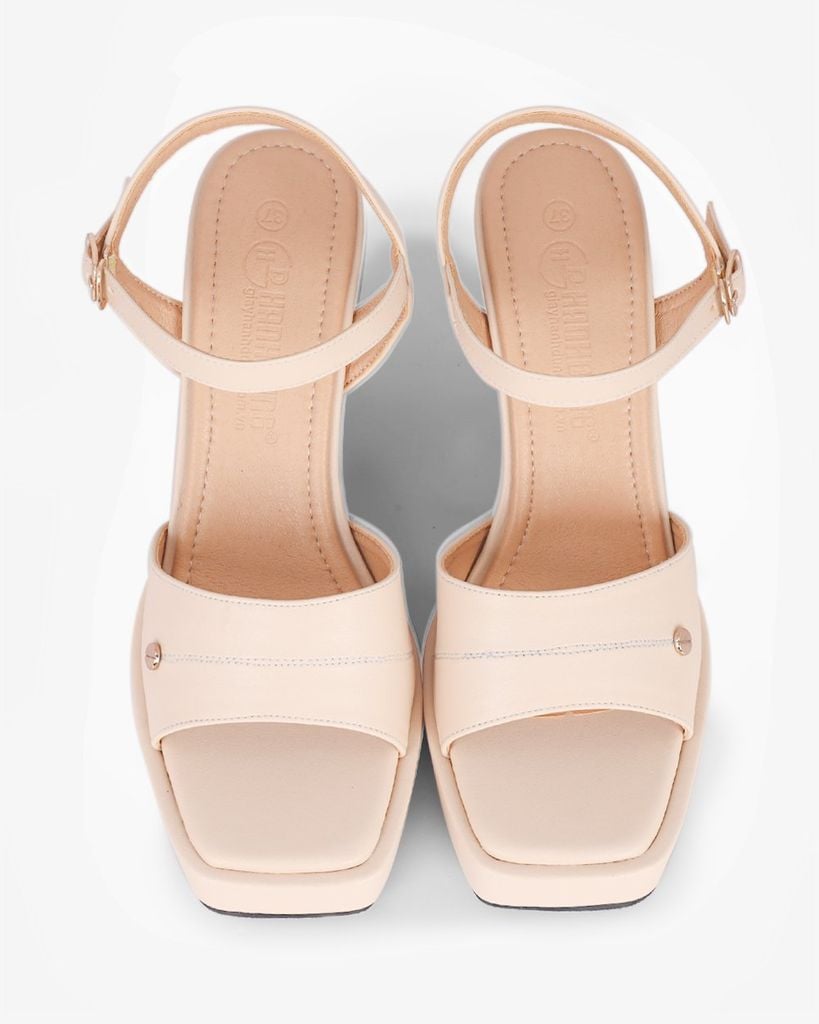 Sandal Cao Gót Hạnh Dung Quai Bản Nút Tán HD02233AB