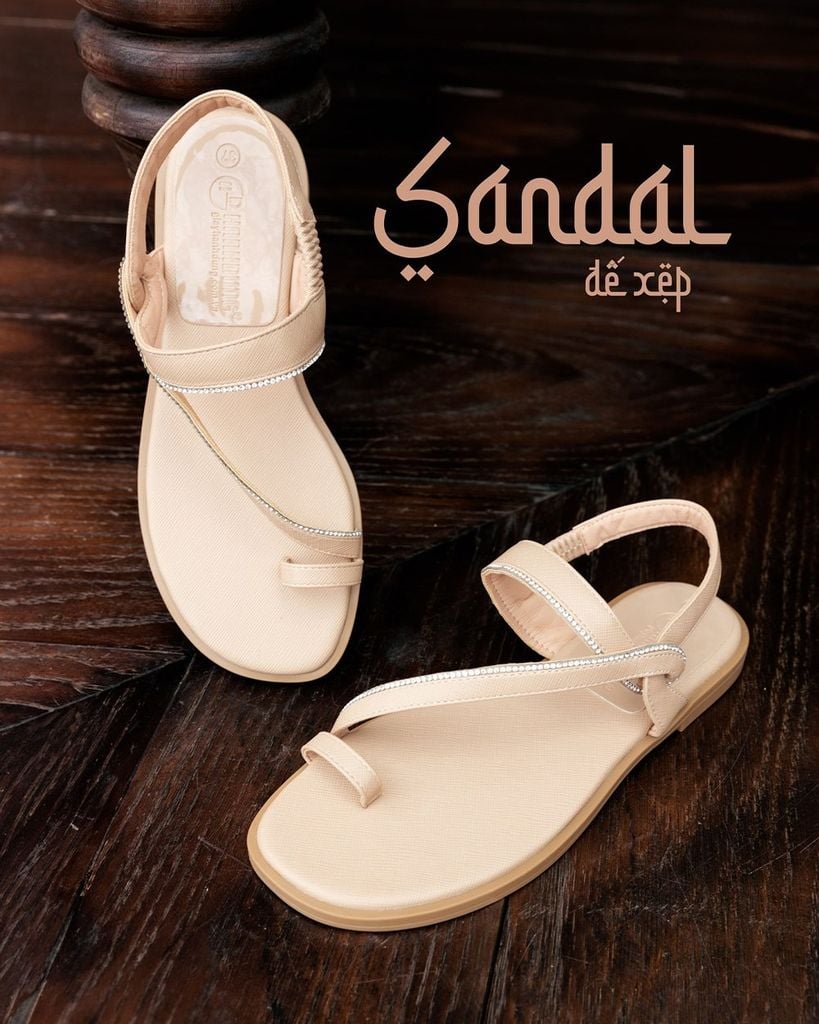 Sandal Xẹp Hạnh Dung Xỏ Ngón Quai Mảnh HD02235AB