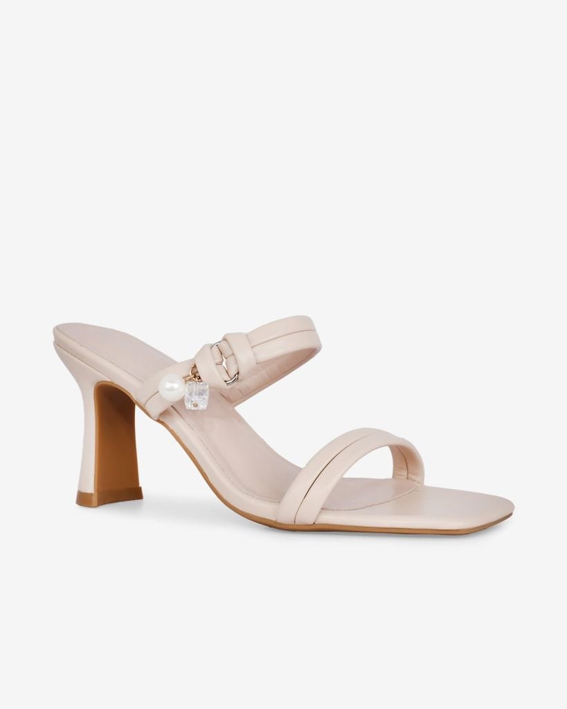 Dép Cao Gót Hạnh Dung Quai Nhị Ngọc Trai HD02240AB