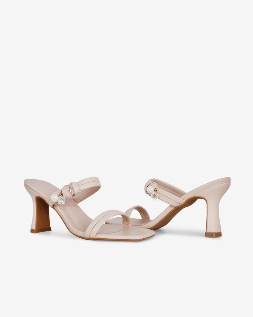 Dép Cao Gót Hạnh Dung Quai Nhị Ngọc Trai HD02240AB