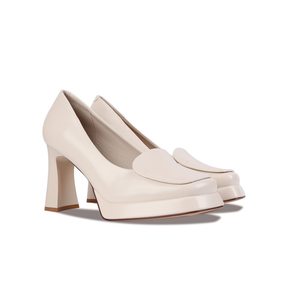 Giày Cao Gót Albee Đế Vuông Mũi Trơn Viền HD0253TQ