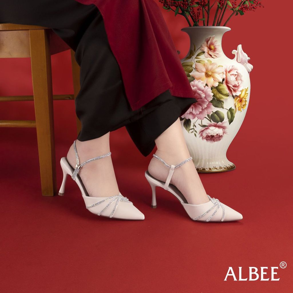 Sandal Cao Gót Albee Mũi Nhọn Xoàn Xoắn Kiêu Sa HD0264TQ