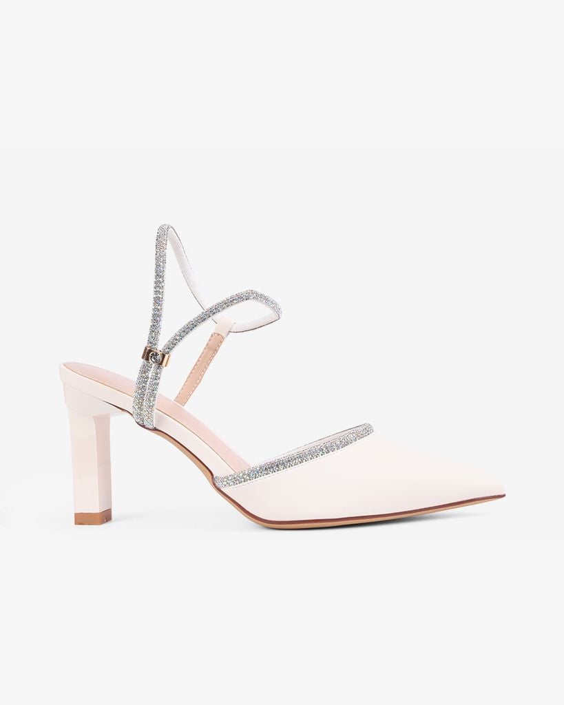 Sandal Cao Gót Albee Mũi Nhọn Phối Hậu Xoàn HD0268TQ