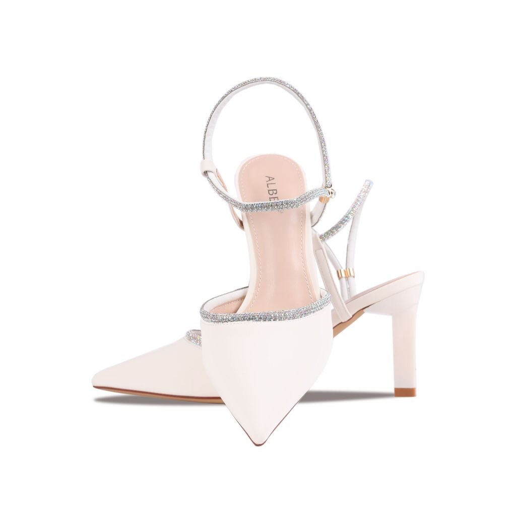 Sandal Cao Gót Albee Mũi Nhọn Phối Hậu Xoàn HD0268TQ