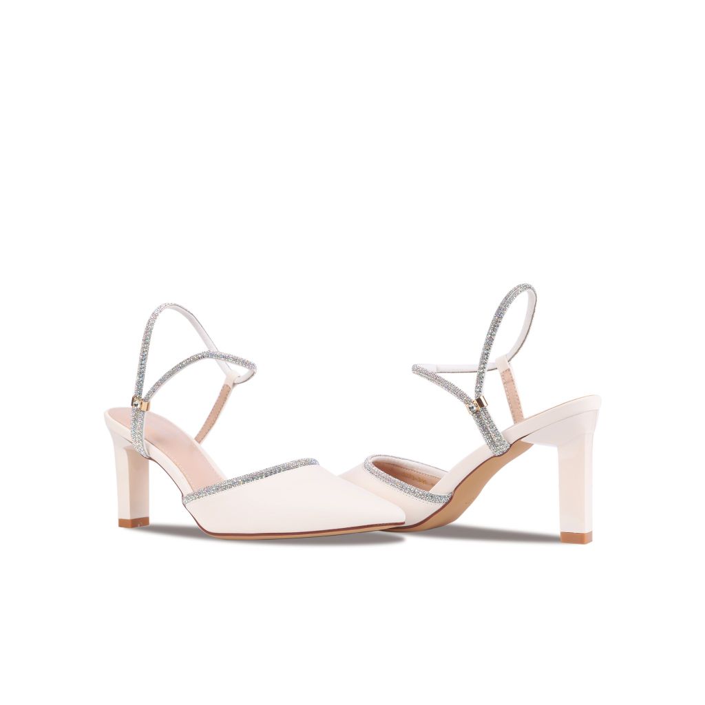Sandal Cao Gót Albee Mũi Nhọn Phối Hậu Xoàn HD0268TQ