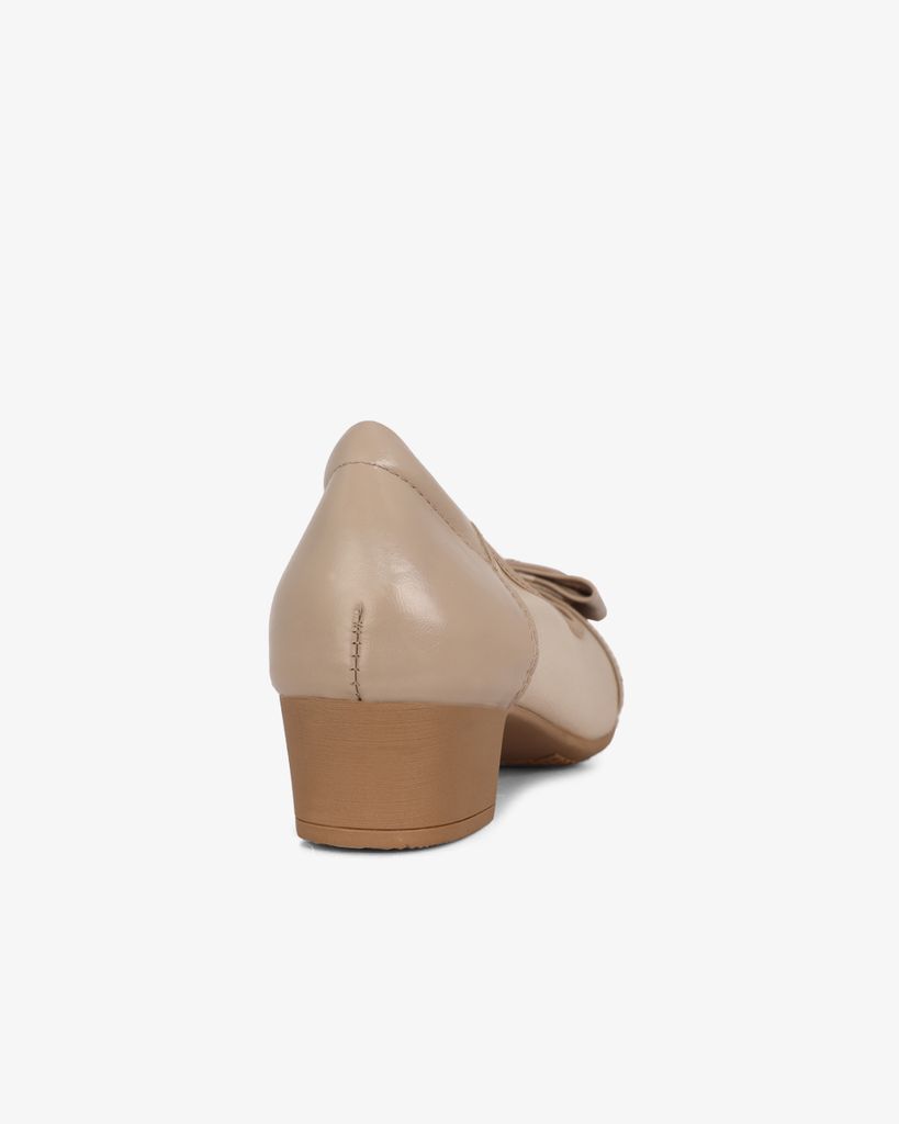 Giày Cao Gót Albee Hở Mũi Phối Lưới Gót Vuông HD0280TQ