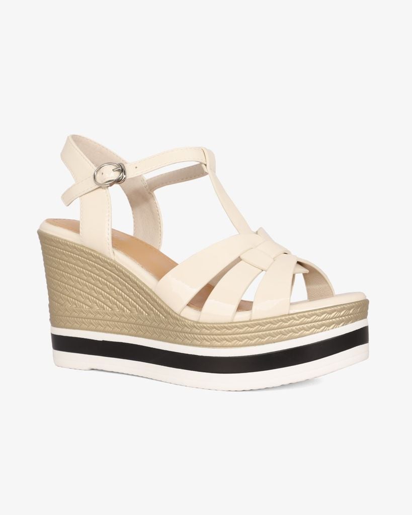 Sandal Đế Xuồng Albee Quai Luồng Nối T-Strap HD0289TQ