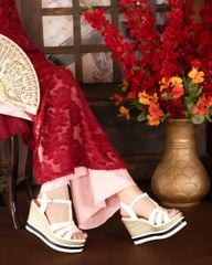 Sandal Đế Xuồng Albee Quai Luồng Nối T-Strap HD0289TQ