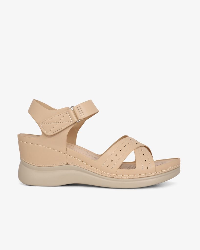 Sandal Đế Xuồng Hạnh Dung Quai Chéo Laser  HD0309AC