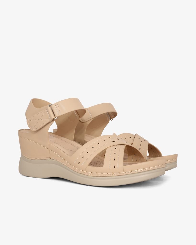 Sandal Đế Xuồng Hạnh Dung Quai Chéo Laser  HD0309AC