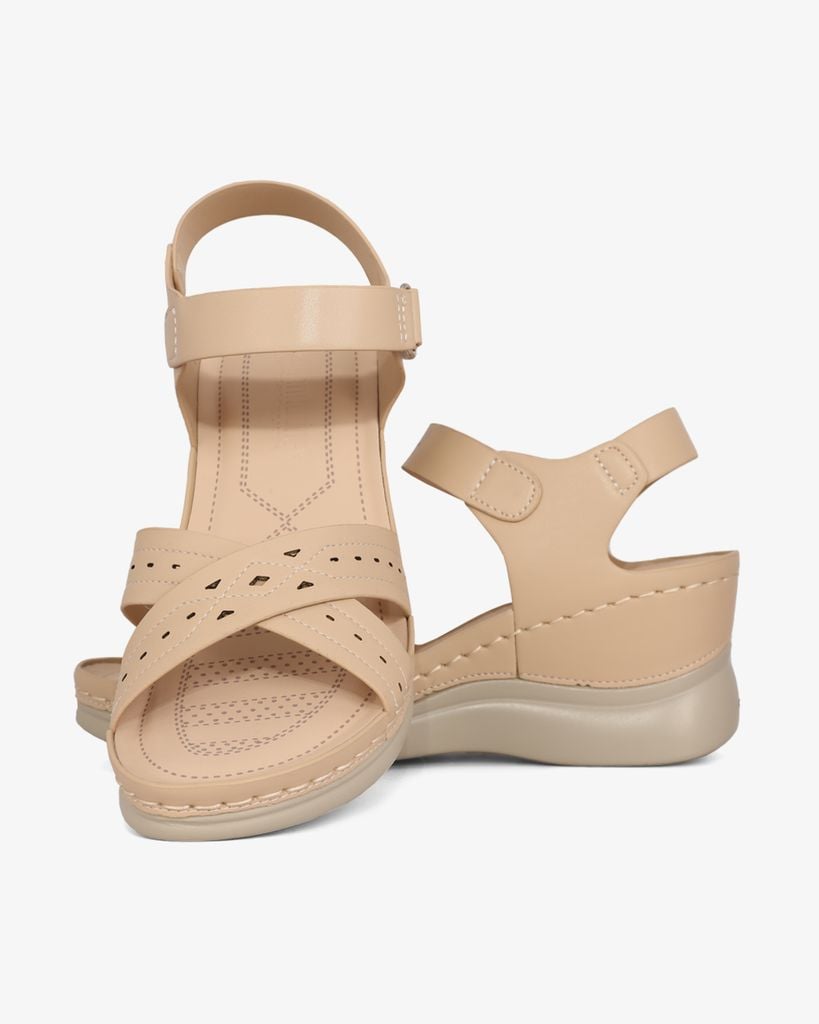 Sandal Đế Xuồng Hạnh Dung Quai Chéo Laser  HD0309AC