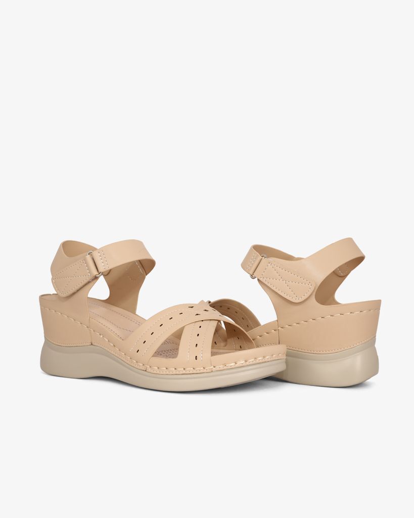 Sandal Đế Xuồng Hạnh Dung Quai Chéo Laser  HD0309AC