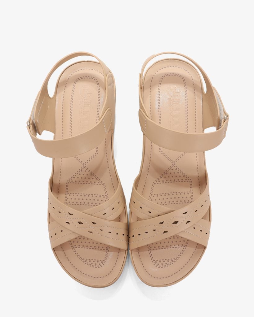 Sandal Đế Xuồng Hạnh Dung Quai Chéo Laser  HD0309AC