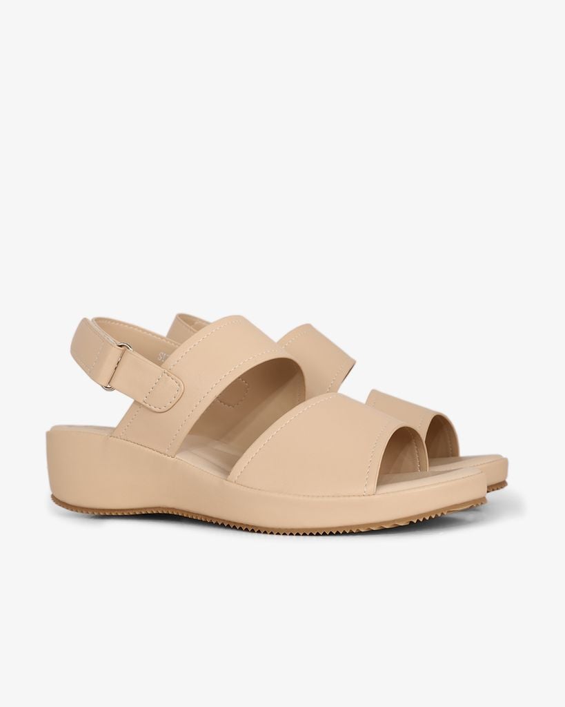 Sandal Đế Xuồng Hạnh Dung Hai Quai Ngang Hậu Dán HD0312AC