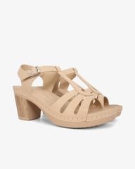 Sandal Cao Gót Hạnh Dung Quai Ngang Khoét Nối T-Strap HD0313AC