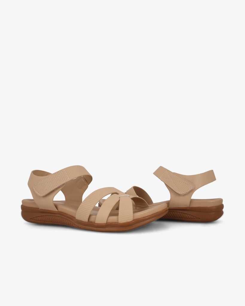 Sandal Đế Xuồng Hạnh Dung Quai Chéo Sọc Vân HD0315AC