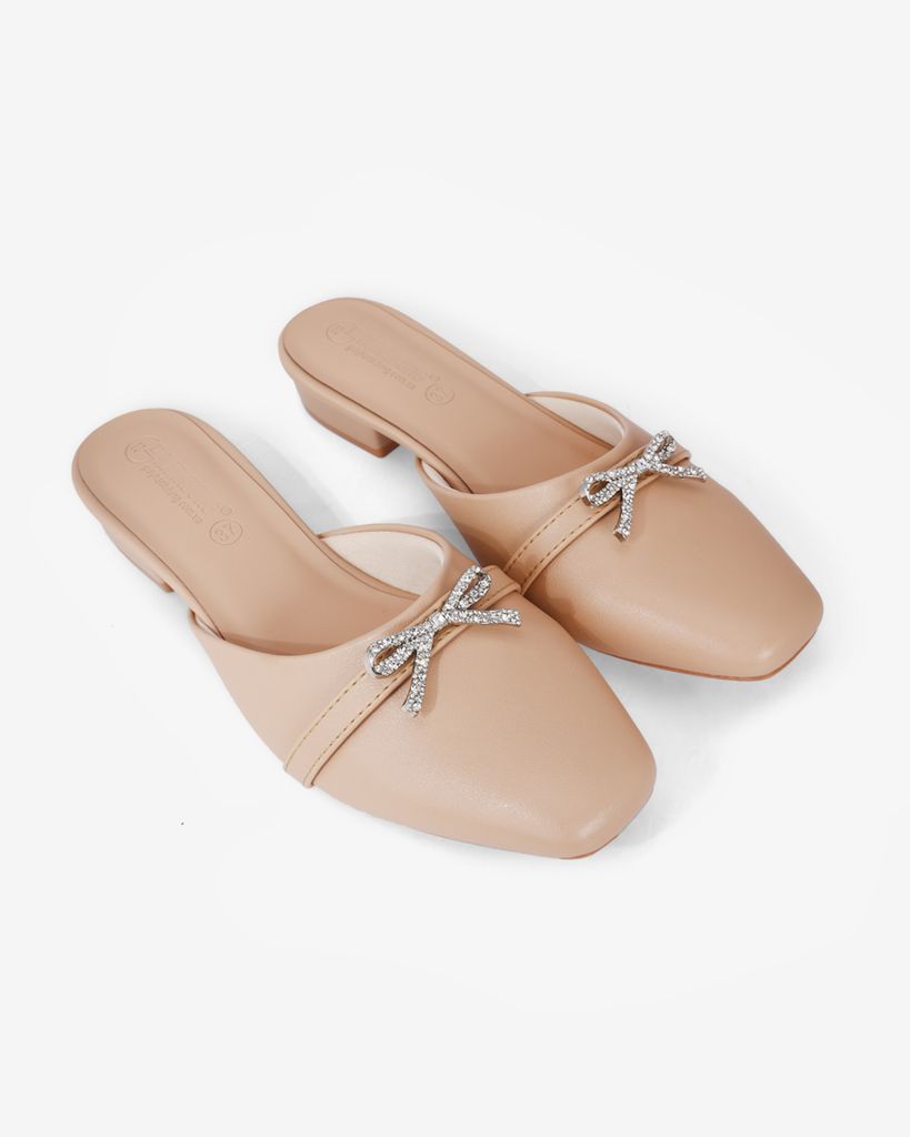 Dép Bít Mũi Hạnh Dung Khóa Nơ Xoàn HD041023AD