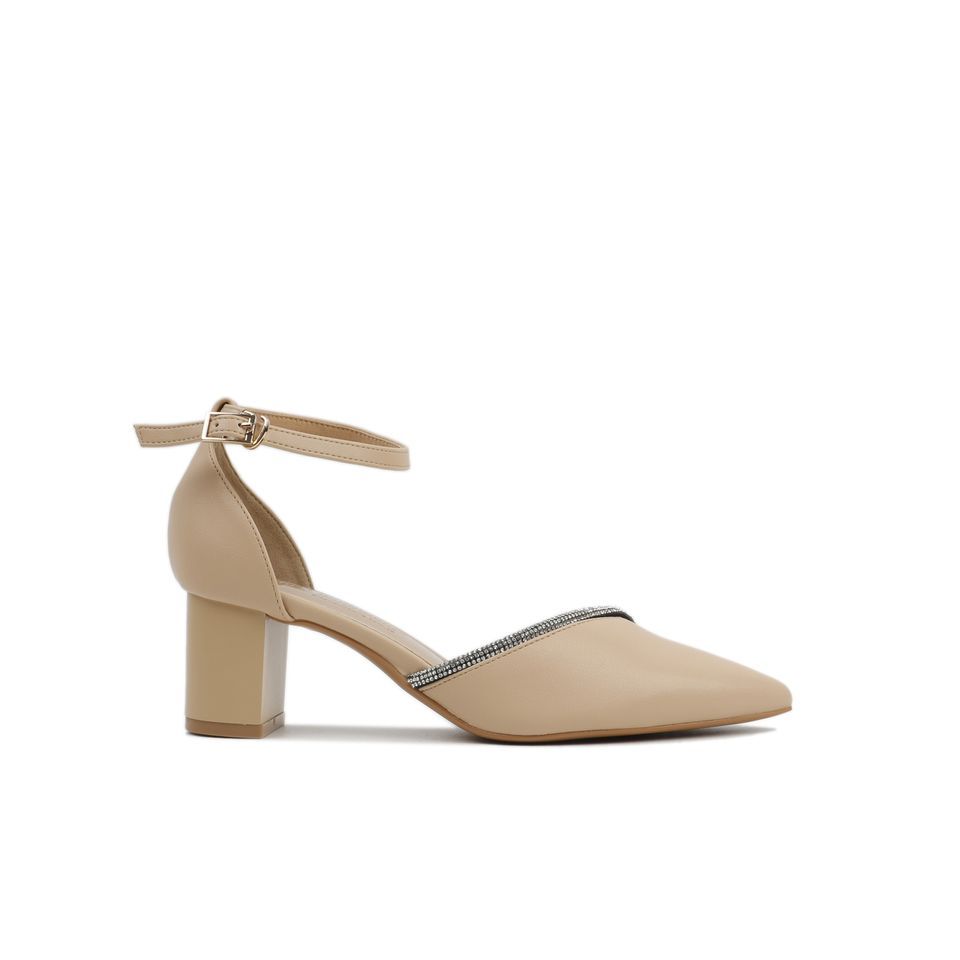 Sandal Cao Gót Hạnh Dung Mũi Nhọn Đính Đá Bít Hậu HD04633AD