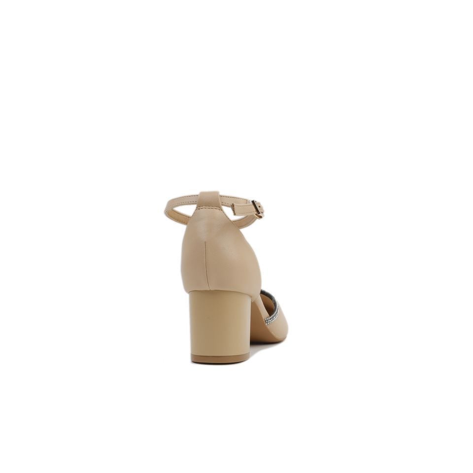 Sandal Cao Gót Hạnh Dung Mũi Nhọn Đính Đá Bít Hậu HD04633AD
