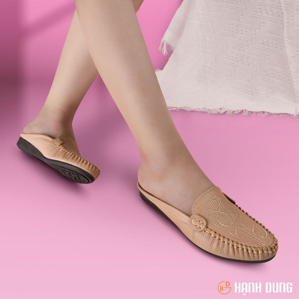 Dép Bít Mũi Hạnh Dung Thêu Hoa HD04638AD
