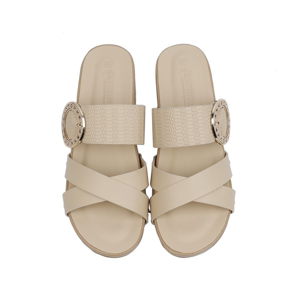 Dép Xuồng Hạnh Dung Bản Chéo Khóa Tròn HD04681AD