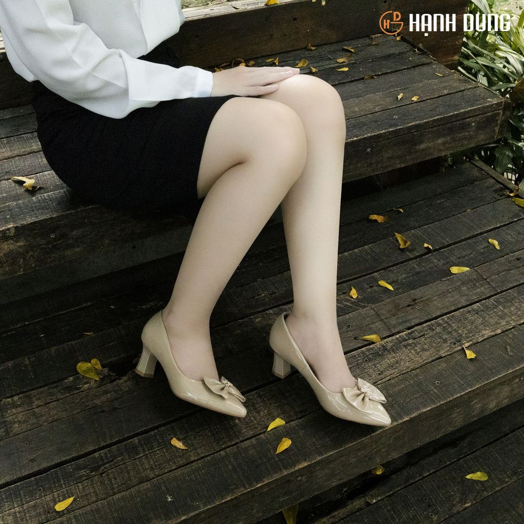 Giày Cao Gót Hạnh Dung Đính Nơ HD04842AD