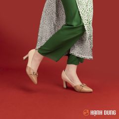 Giày Cao Gót Hạnh Dung Mũi Nhọn Khóa Lắc HD04857AD