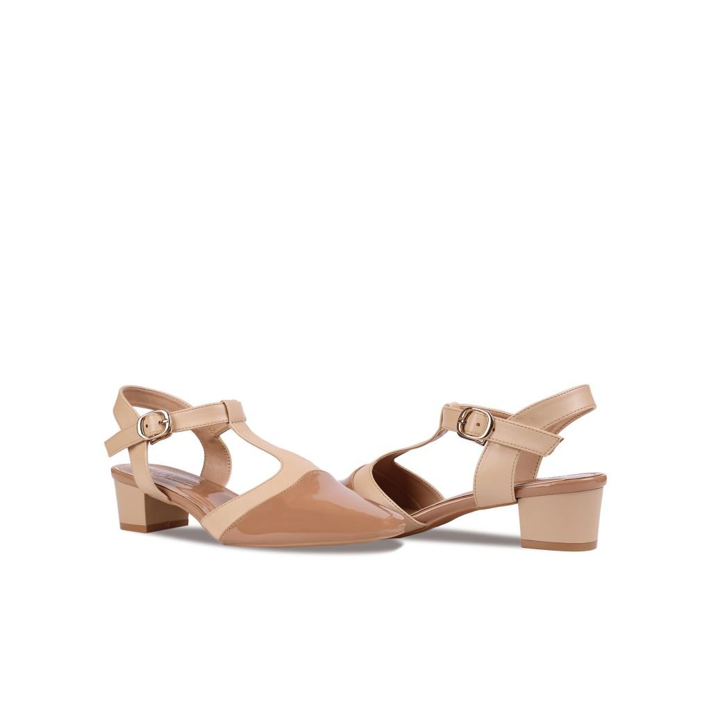 Sandal Cao Gót Hạnh Dung Quai T-Strap Trơn HD04859AD