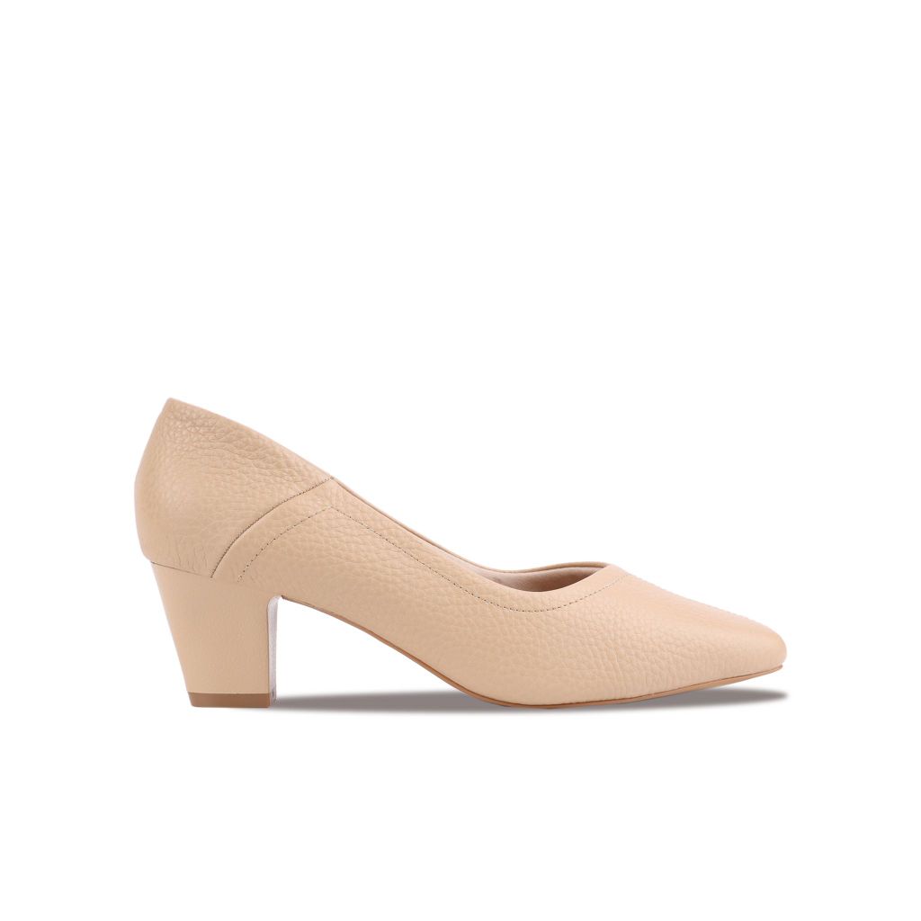 Giày Cao Gót Hạnh Dung Mũi Vuông Chỉ Nổi HD04890AD