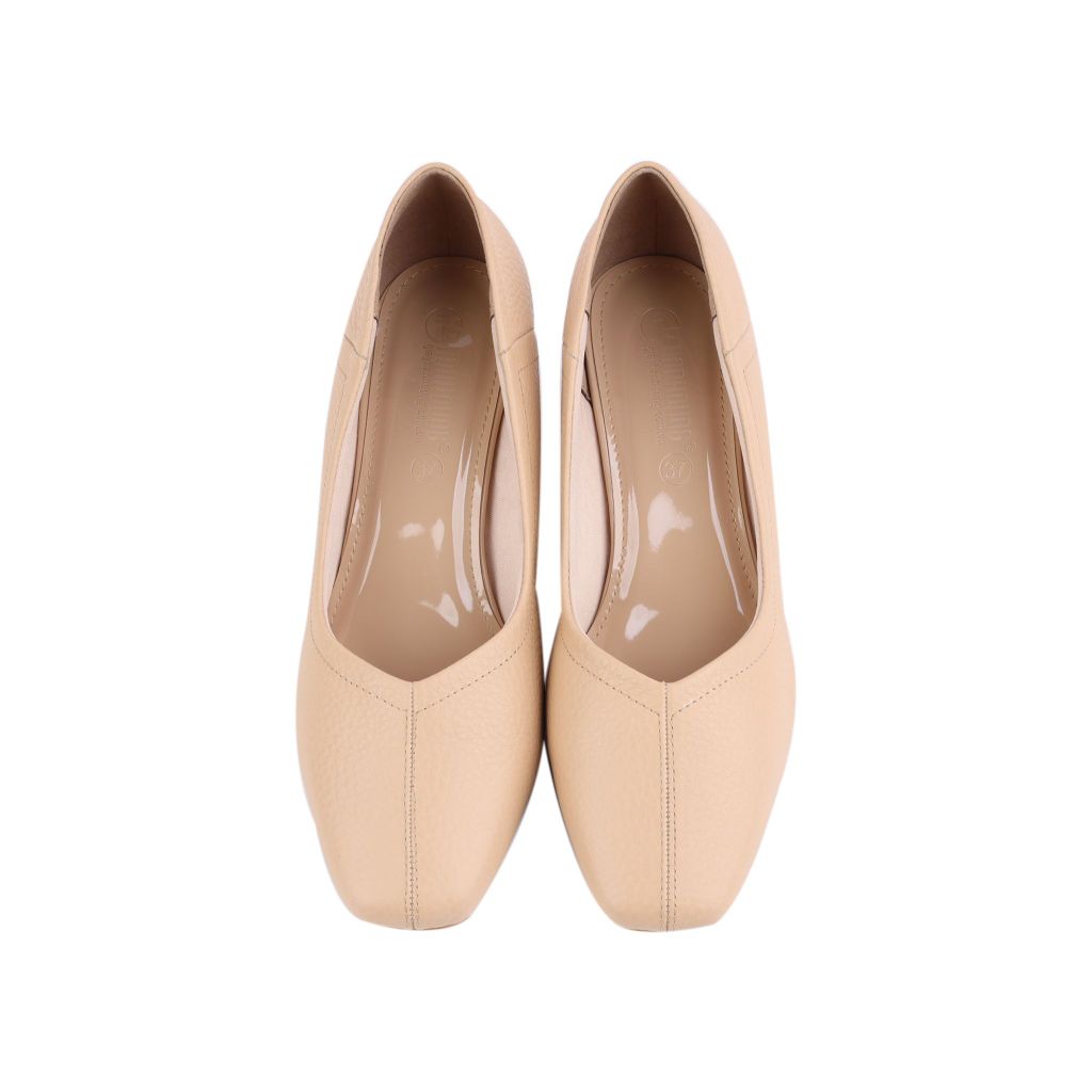 Giày Cao Gót Hạnh Dung Mũi Vuông Chỉ Nổi HD04890AD