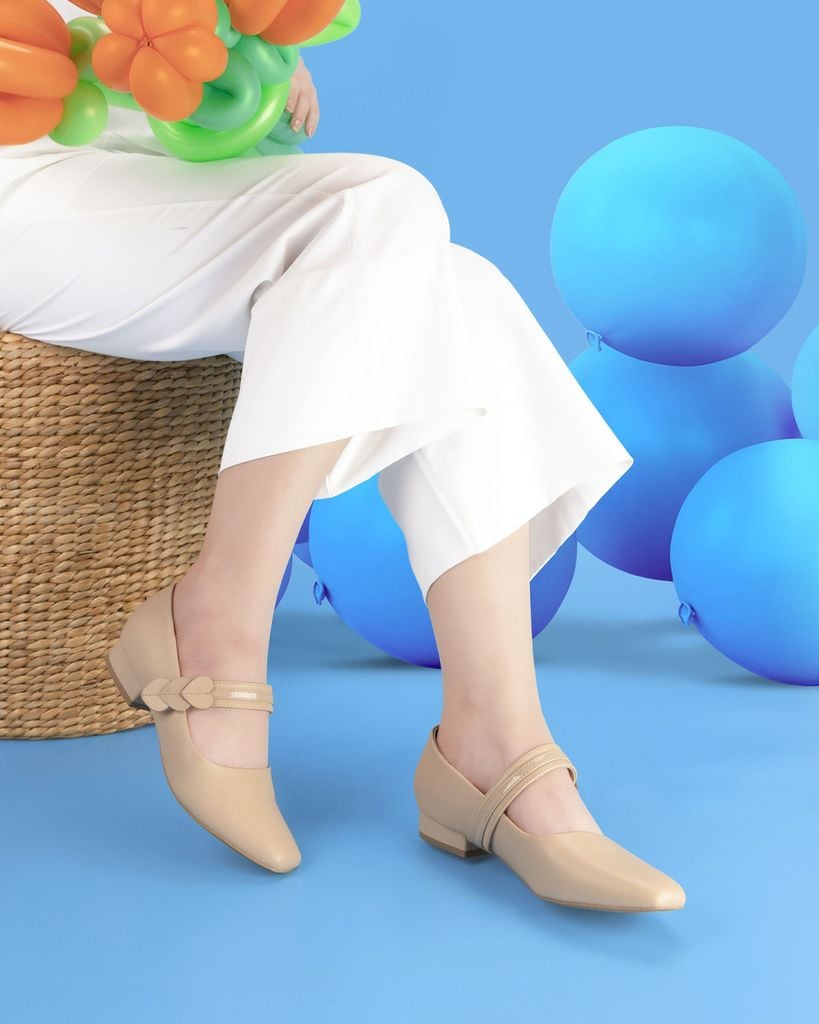 Giày Búp Bê Hạnh Dung Quai Dán Hậu Tim HD04893AD