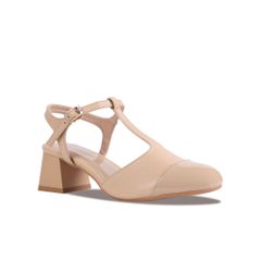 Sandal Cao Gót Hạnh Dung Quai T-Strap Mũi Bóng HD04900AD