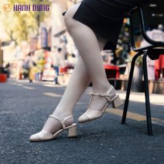 Sandal Cao Gót Hạnh Dung Quai T-Strap Mũi Bóng HD04900AD