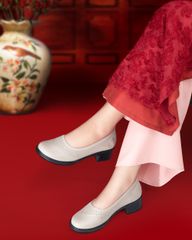 Giày Cao Gót Hạnh Dung Họa Tiết Cách Điệu HD04978AD