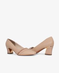 Giày Cao Gót Hạnh Dung Mũi Vuông Gót Viền Vàng HD04988AD