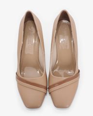 Giày Cao Gót Hạnh Dung Mũi Vuông Gót Viền Vàng HD04988AD