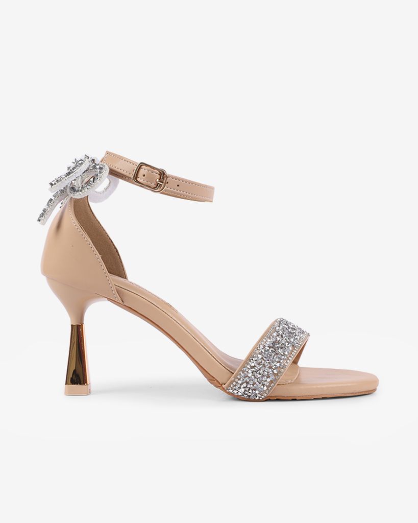 Sandal Cao Gót Hạnh Dung Bít Hậu Nơ Xoàn HD1111AV