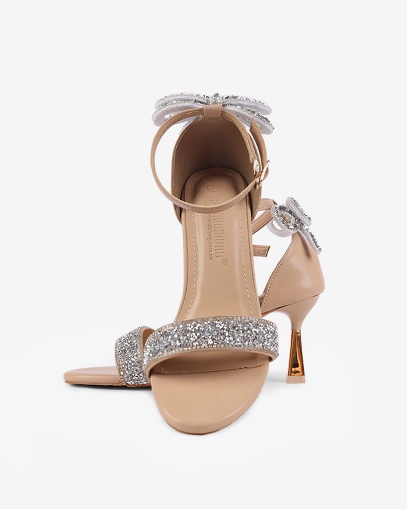 Sandal Cao Gót Hạnh Dung Bít Hậu Nơ Xoàn HD1111AV