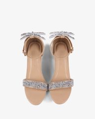 Sandal Cao Gót Hạnh Dung Bít Hậu Nơ Xoàn HD1111AV