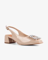 Sandal Cao Gót Hạnh Dung Mũi Vuông Đính Đá HD1112AV