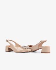 Sandal Cao Gót Hạnh Dung Mũi Vuông Đính Đá HD1112AV