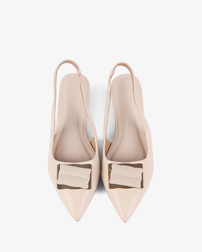 Sandal Xẹp Hạnh Dung Mũi Nhọn Khóa Vuông HD1113AV