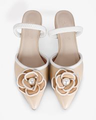 Giày Sandal Hạnh Dung Bít Mũi Hoa Ngọc Trai HD1133AV