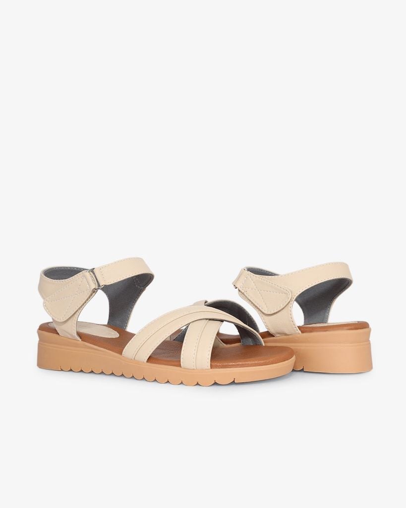 Sandal Đế Xuồng Hạnh Dung Quai Chéo Viền Chỉ HD1148AV