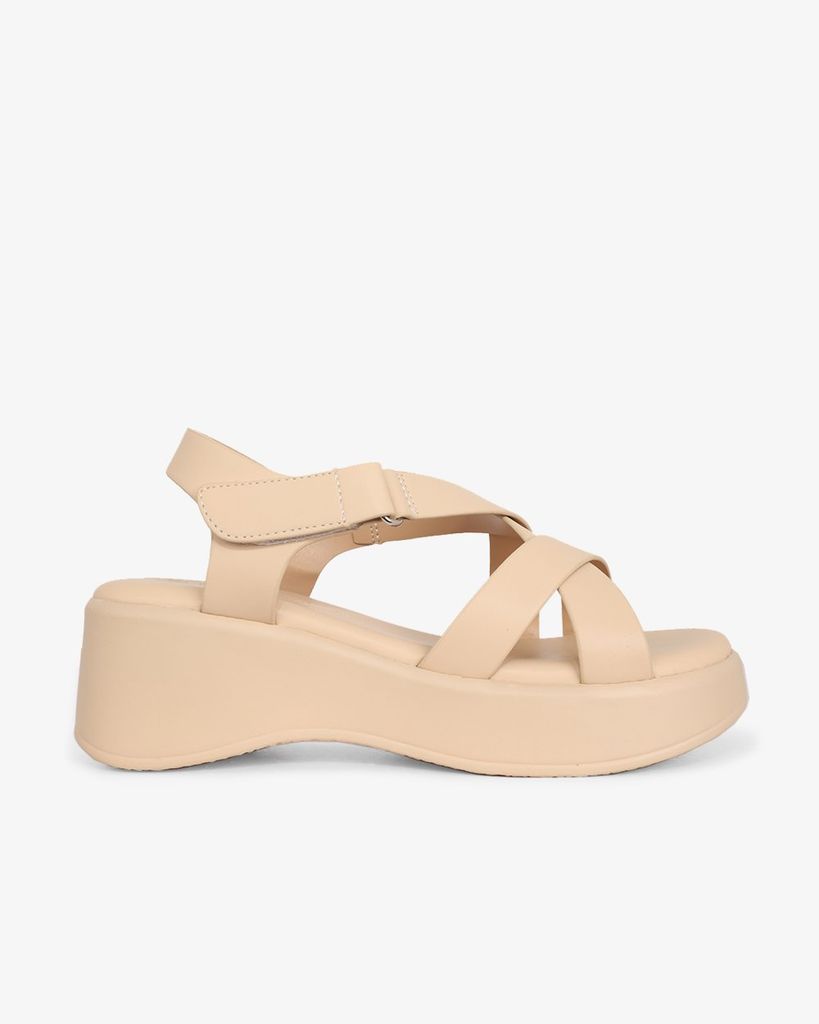 Sandal Đế Xuồng Hạnh Dung Quai Chéo Hậu Dán HD1163AV