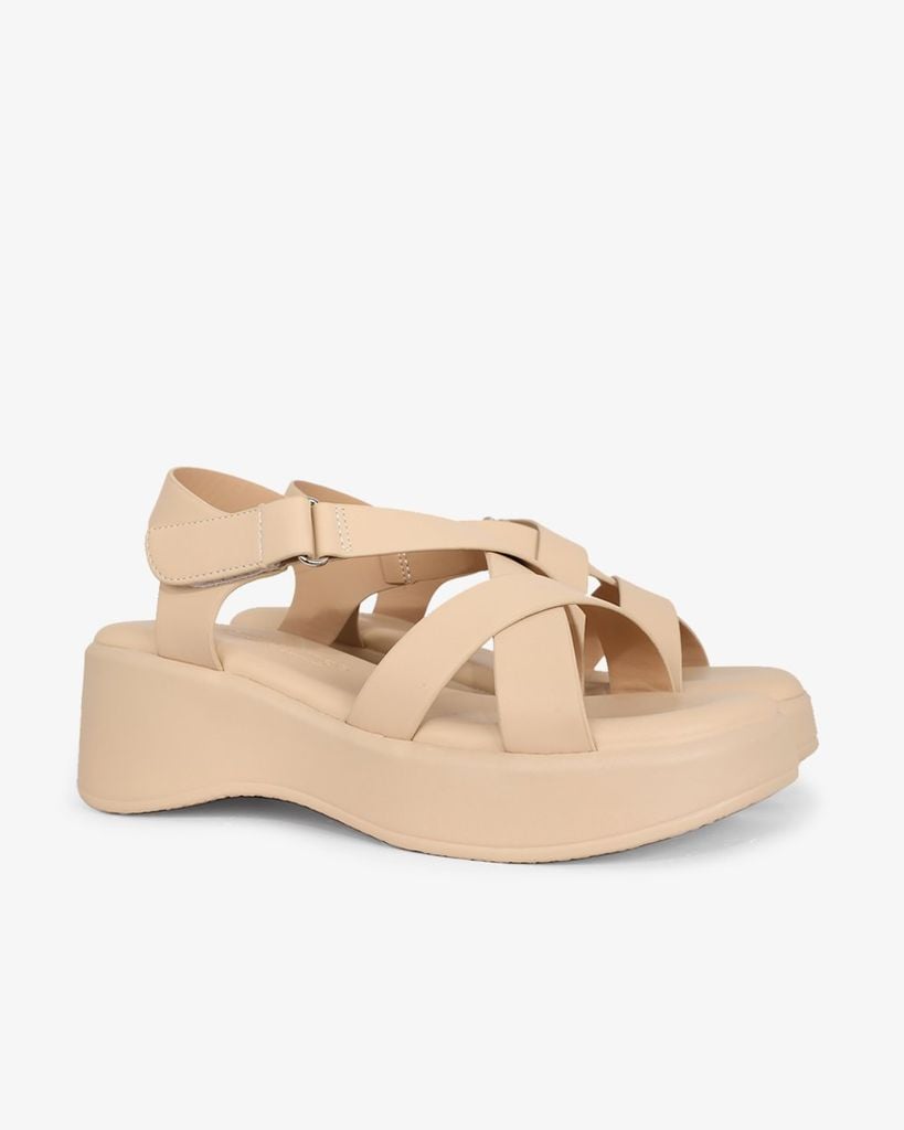 Sandal Đế Xuồng Hạnh Dung Quai Chéo Hậu Dán HD1163AV