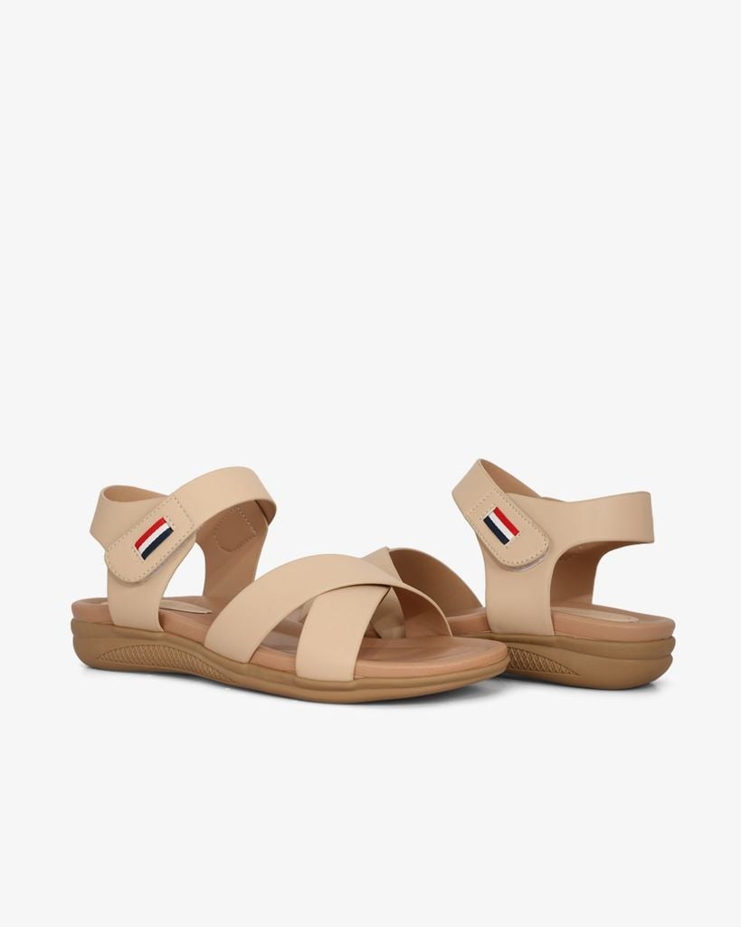 Sandal Đế Xuồng Hạnh Dung Quai Chéo Hậu Dán HD1168AV