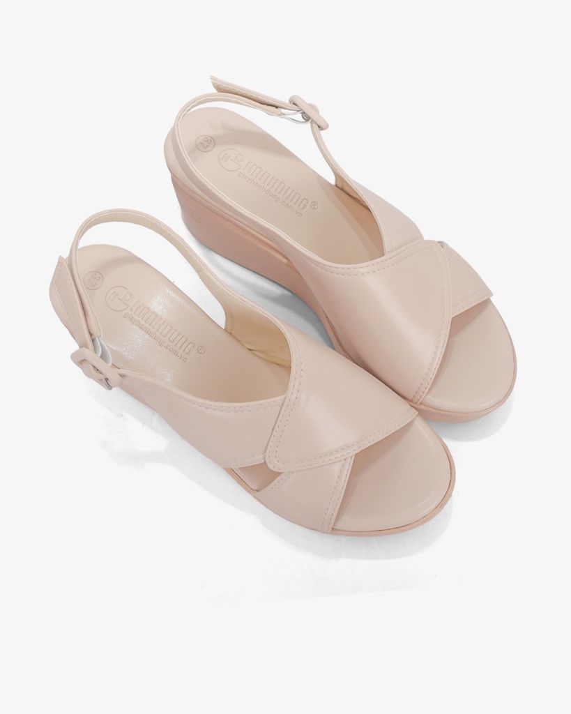 Sandal Đế Xuồng Hạnh Dung Quai Đắp Hở Ngón HD1175AV