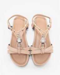 Sandal Xẹp Hạnh Dung Quai Chữ T Phối Đá Sang Trọng HD1177AV
