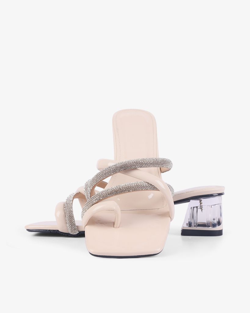 Dép Cao Gót Hạnh Dung Xỏ Ngón Gót Mica HD12264AM